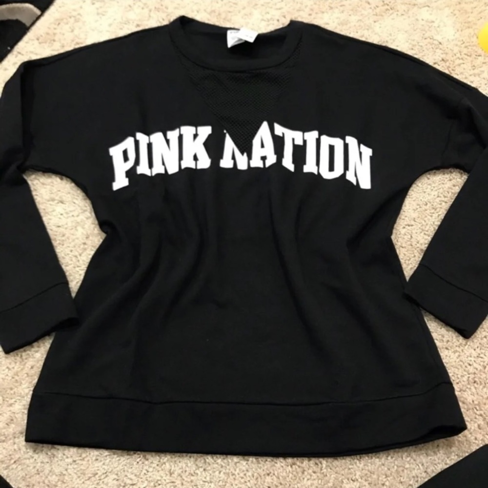 ✨ SOLD ✨ Pink Nation Mesh Crew - Picture 2 of 3